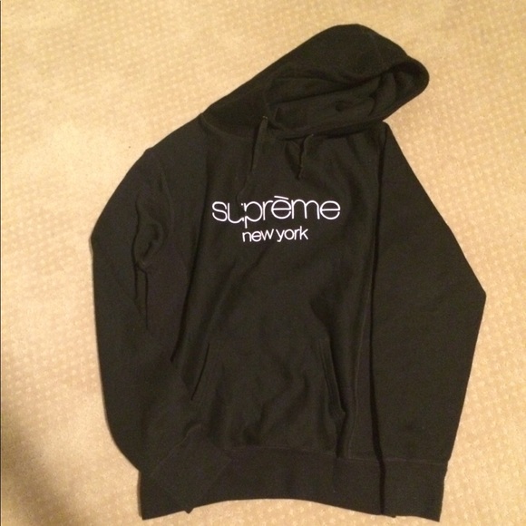 Supreme New York black hoodie 正規商品販売店 black Hooded NewYork SUPREME パーカー